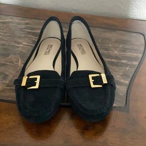MICHAEL KORS Black Leather Suede Flats Size 8.5